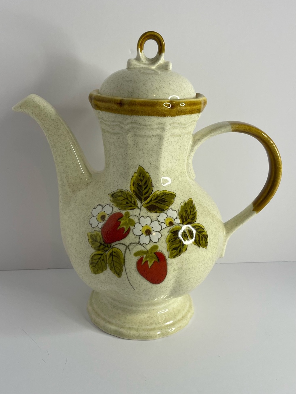 Vintage Mikasa Strawberry Festival Coffee Pot with Lid EB 801
